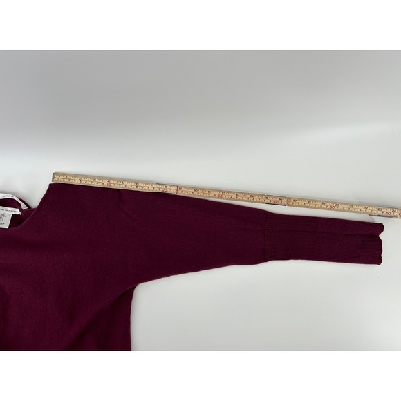 Max Studio Sweater Womens Large 100% Fine Merino Wool Maroon Classic Layer Soft - Picture 8 of 11